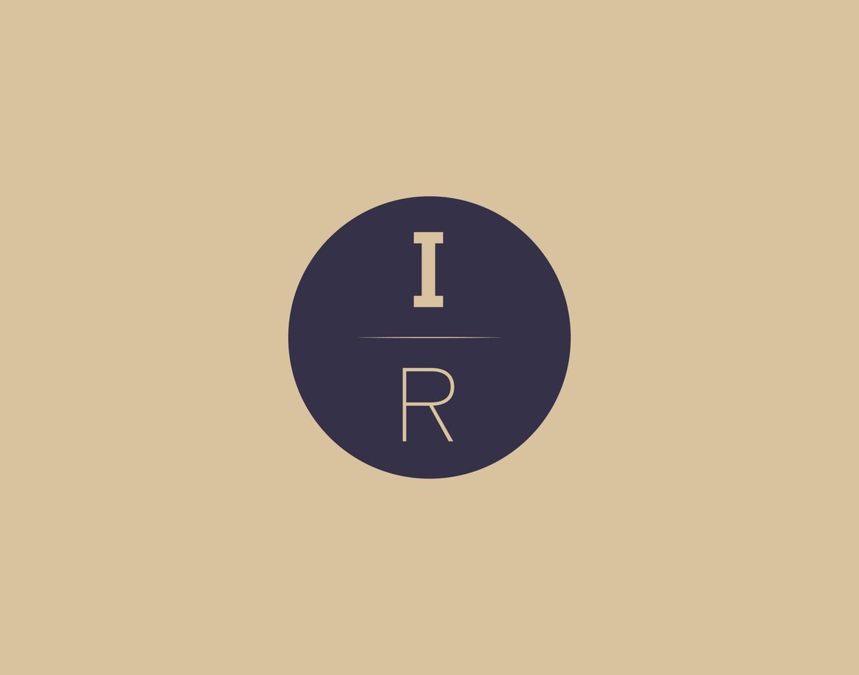 IR letter modern elegant logo design vector images