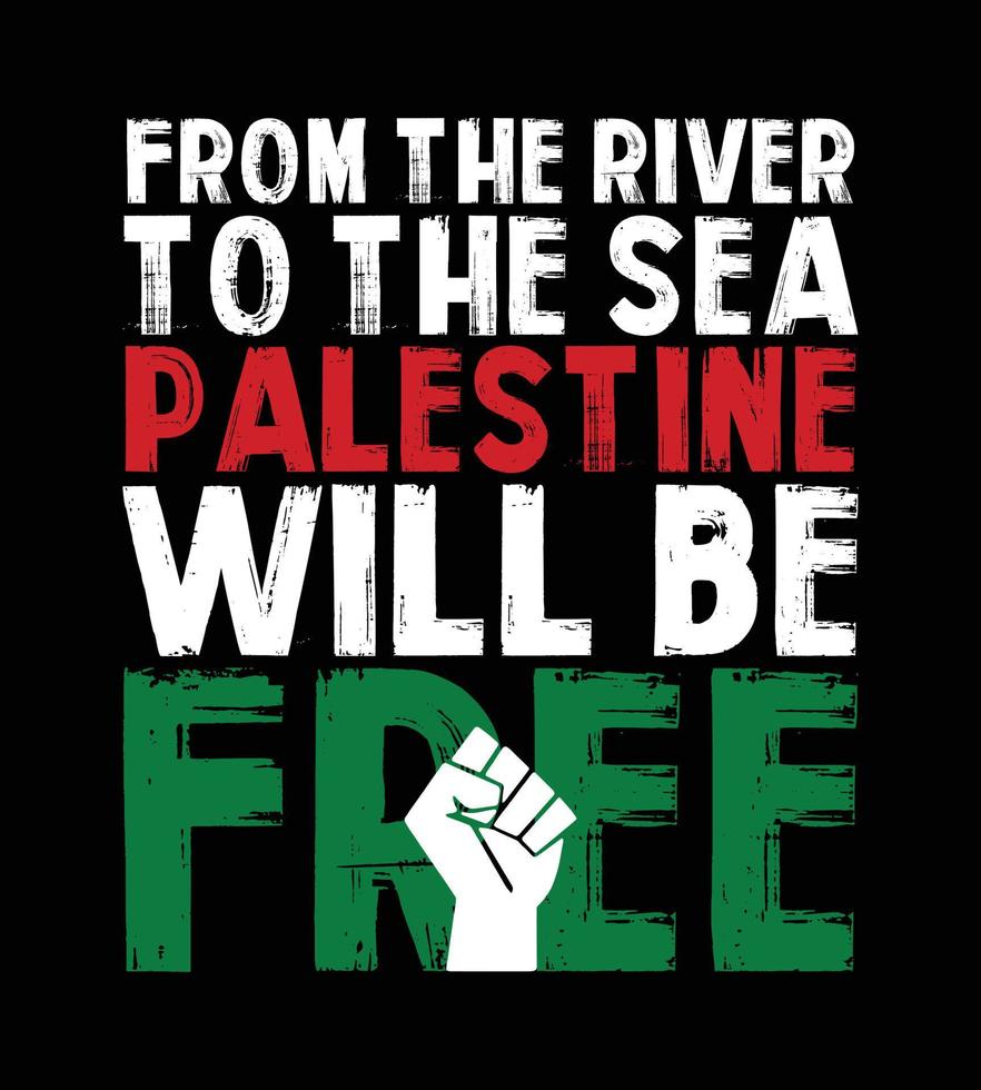 del rio al mar palestina sera libre vector