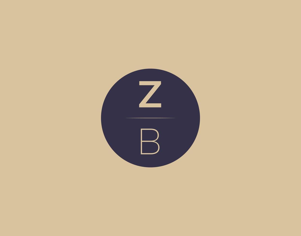 Imágenes de vector de diseño de logotipo elegante moderno de letra zb