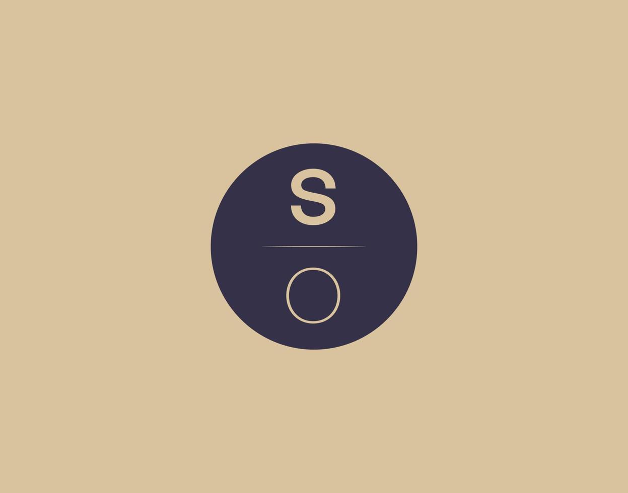 SO letter modern elegant logo design vector images
