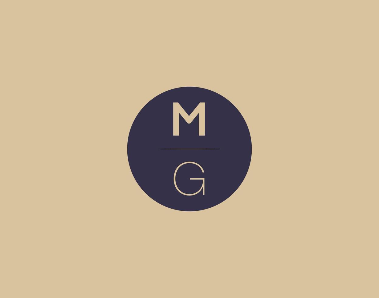 Imágenes de vector de diseño de logotipo elegante moderno de letra mg