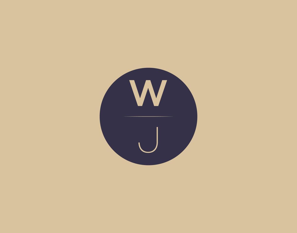 Imágenes de vector de diseño de logotipo elegante moderno de letra wj