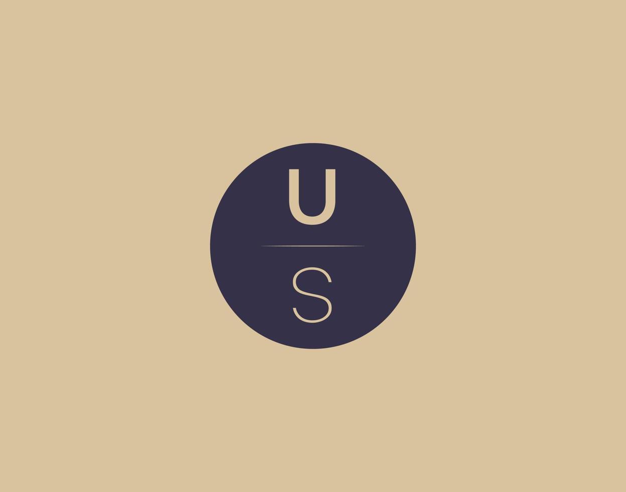 US letter modern elegant logo design vector images