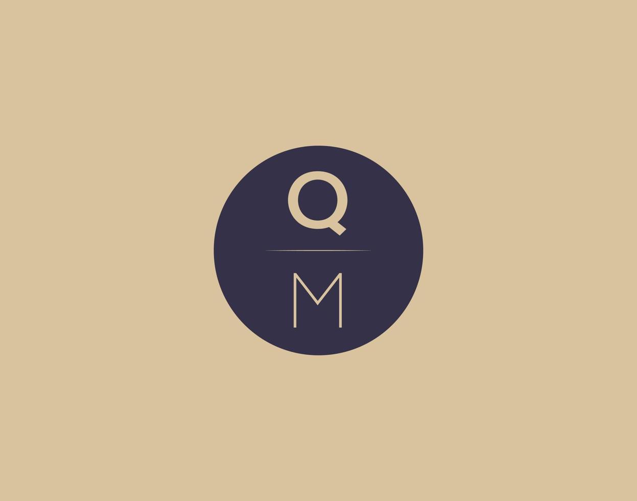 QM letter modern elegant logo design vector images