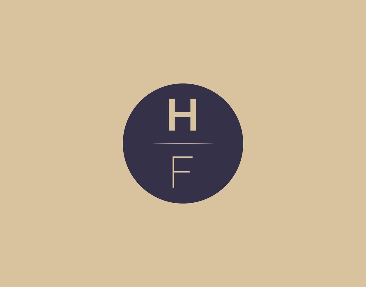 Imágenes de vector de diseño de logotipo elegante moderno de letra hf