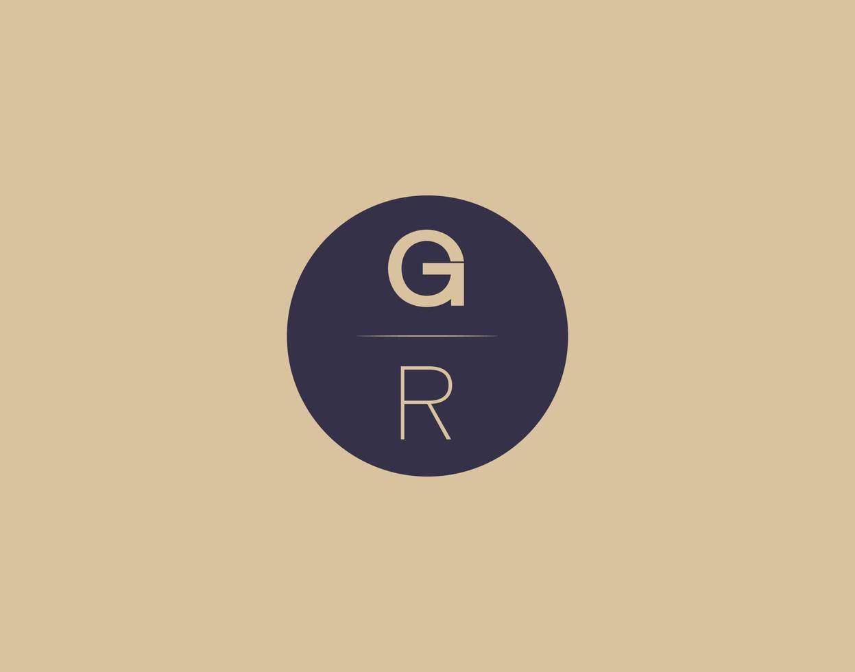 GR letter modern elegant logo design vector images