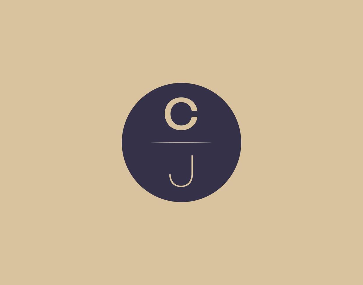 Imágenes de vector de diseño de logotipo elegante moderno de letra cj