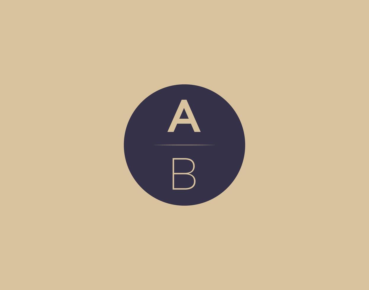 Imágenes de vector de diseño de logotipo elegante moderno letra ab