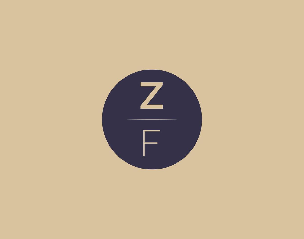 Imágenes de vector de diseño de logotipo elegante moderno de letra zf