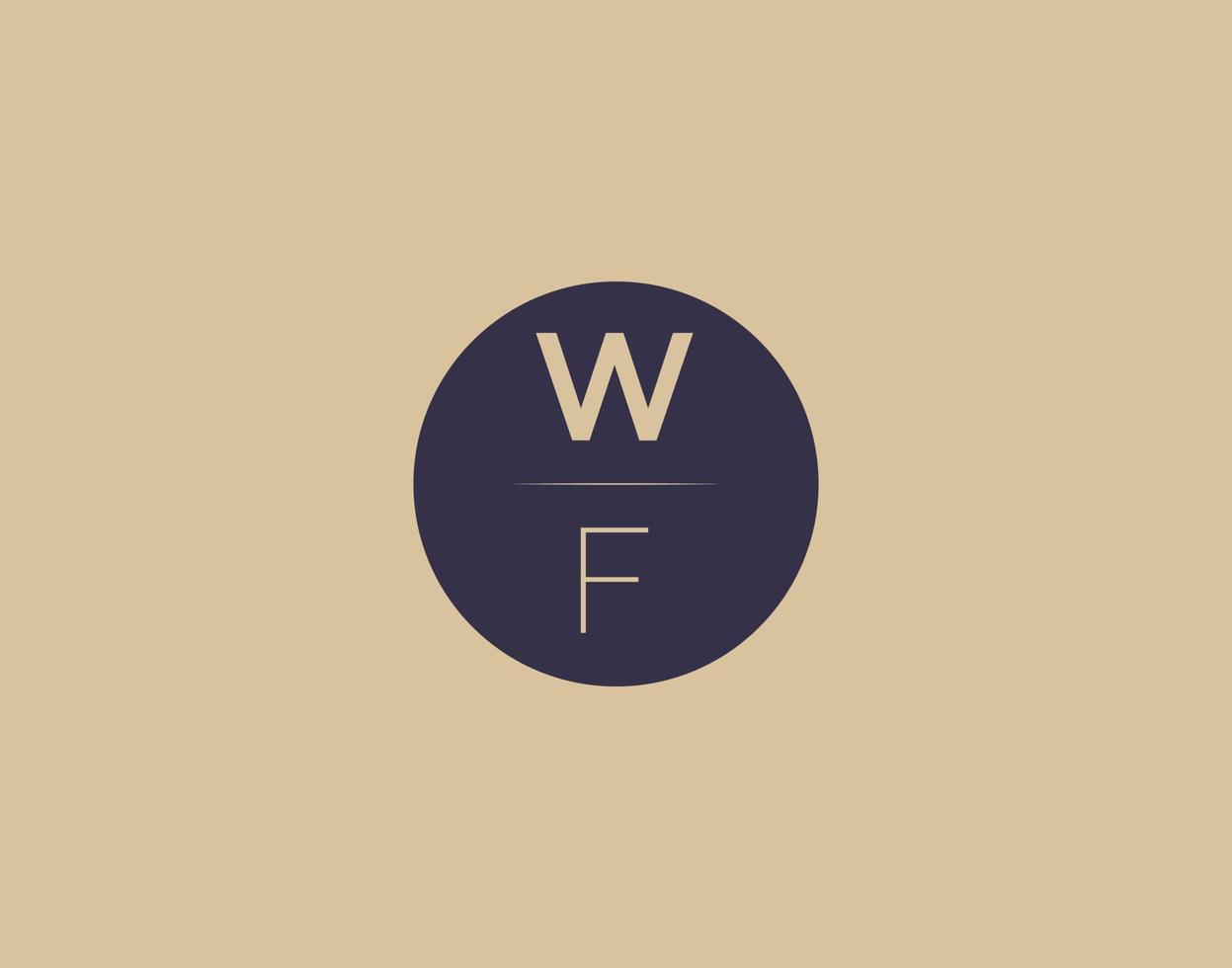 Imágenes de vector de diseño de logotipo elegante moderno de letra wf