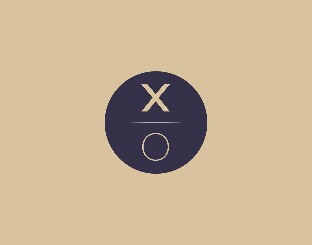 Imágenes de vector de diseño de logotipo elegante moderno de letra xo