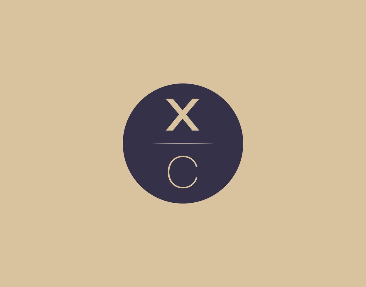 Imágenes de vector de diseño de logotipo elegante moderno de letra xc