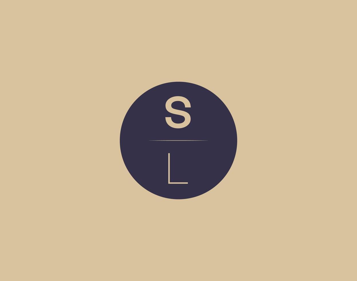 Imágenes de vector de diseño de logotipo elegante moderno de letra sl