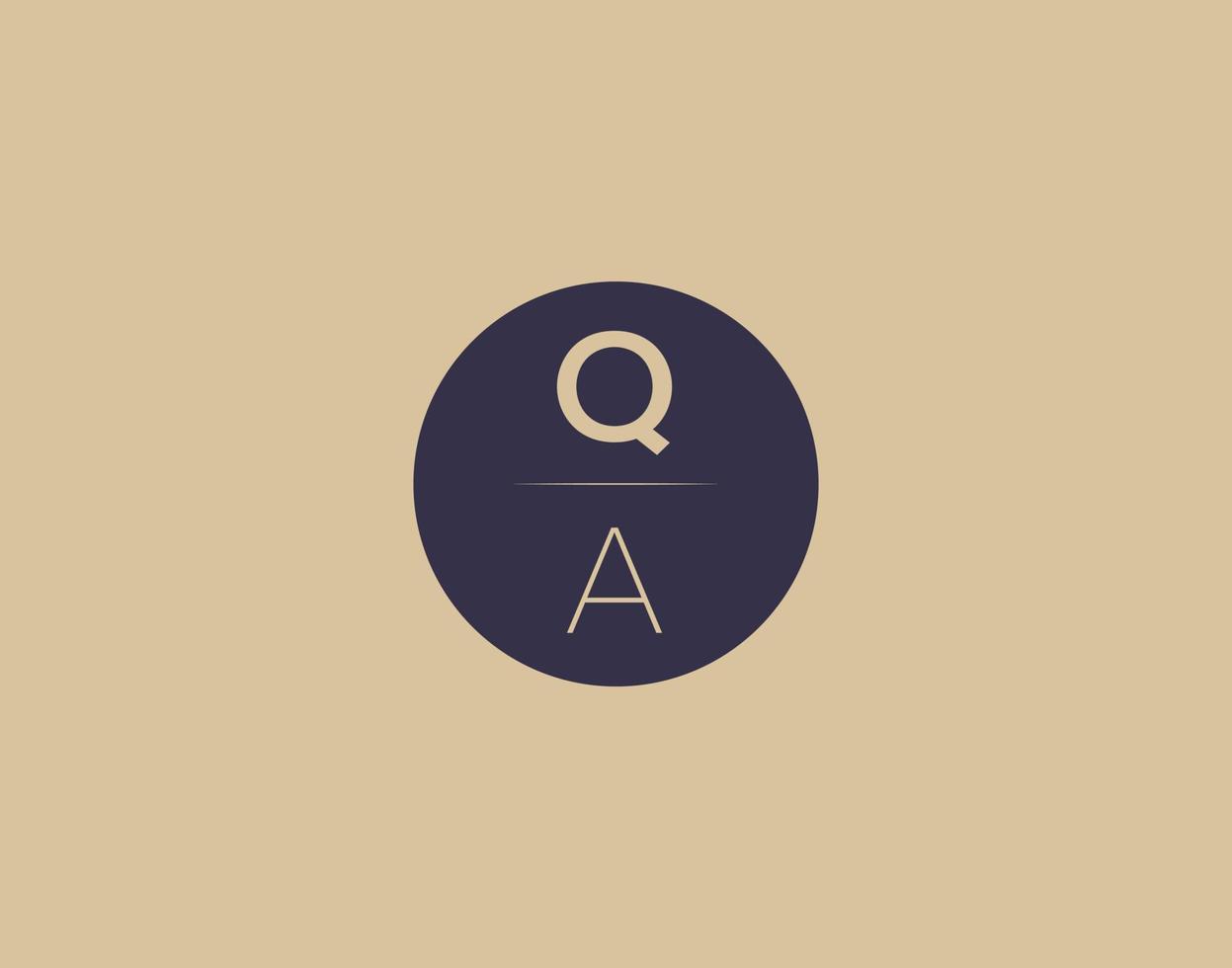 QA letter modern elegant logo design vector images