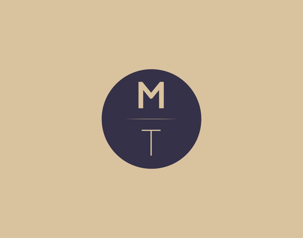 MT letter modern elegant logo design vector images