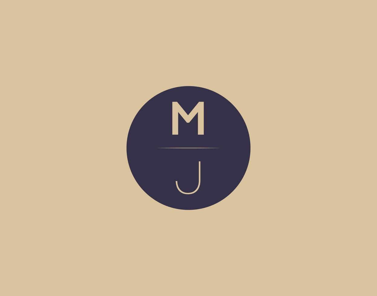 Imágenes de vector de diseño de logotipo elegante moderno de letra mj