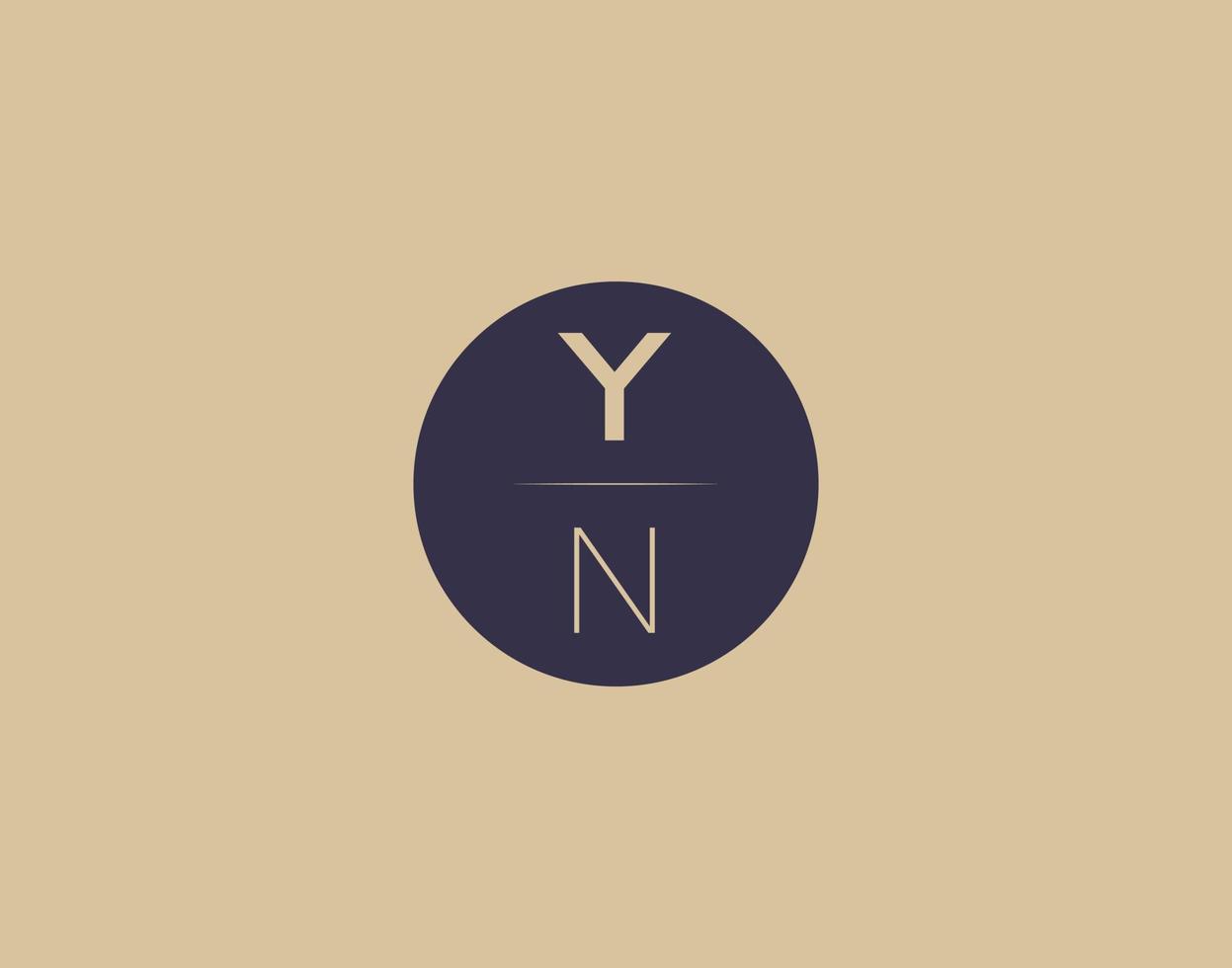 YN letter modern elegant logo design vector images