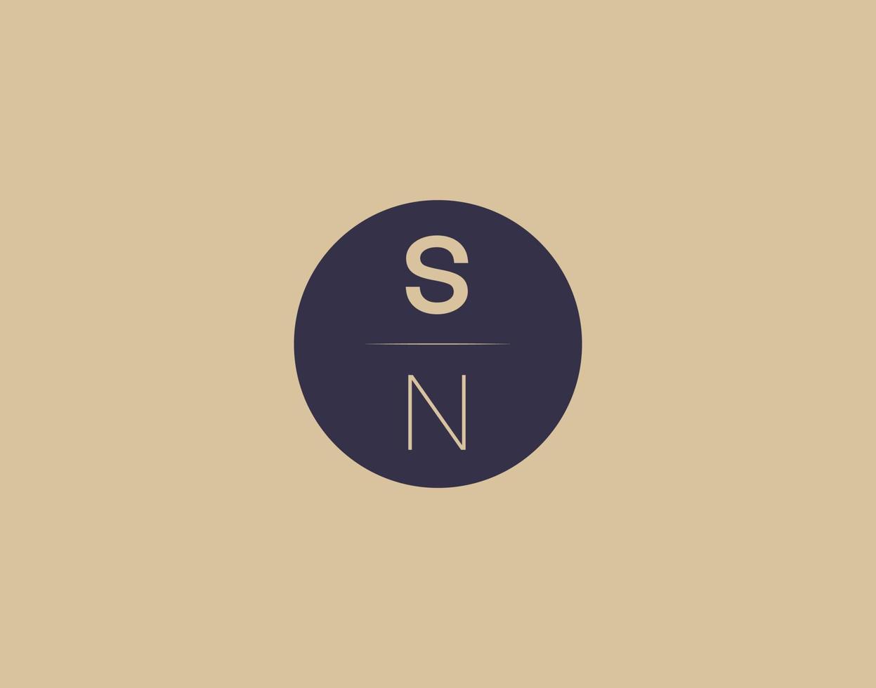 SN letter modern elegant logo design vector images