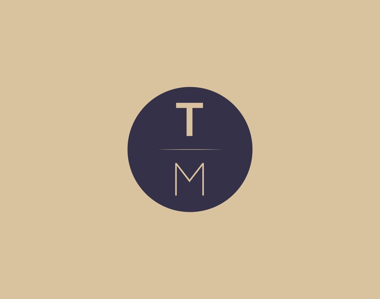 TM letter modern elegant logo design vector images
