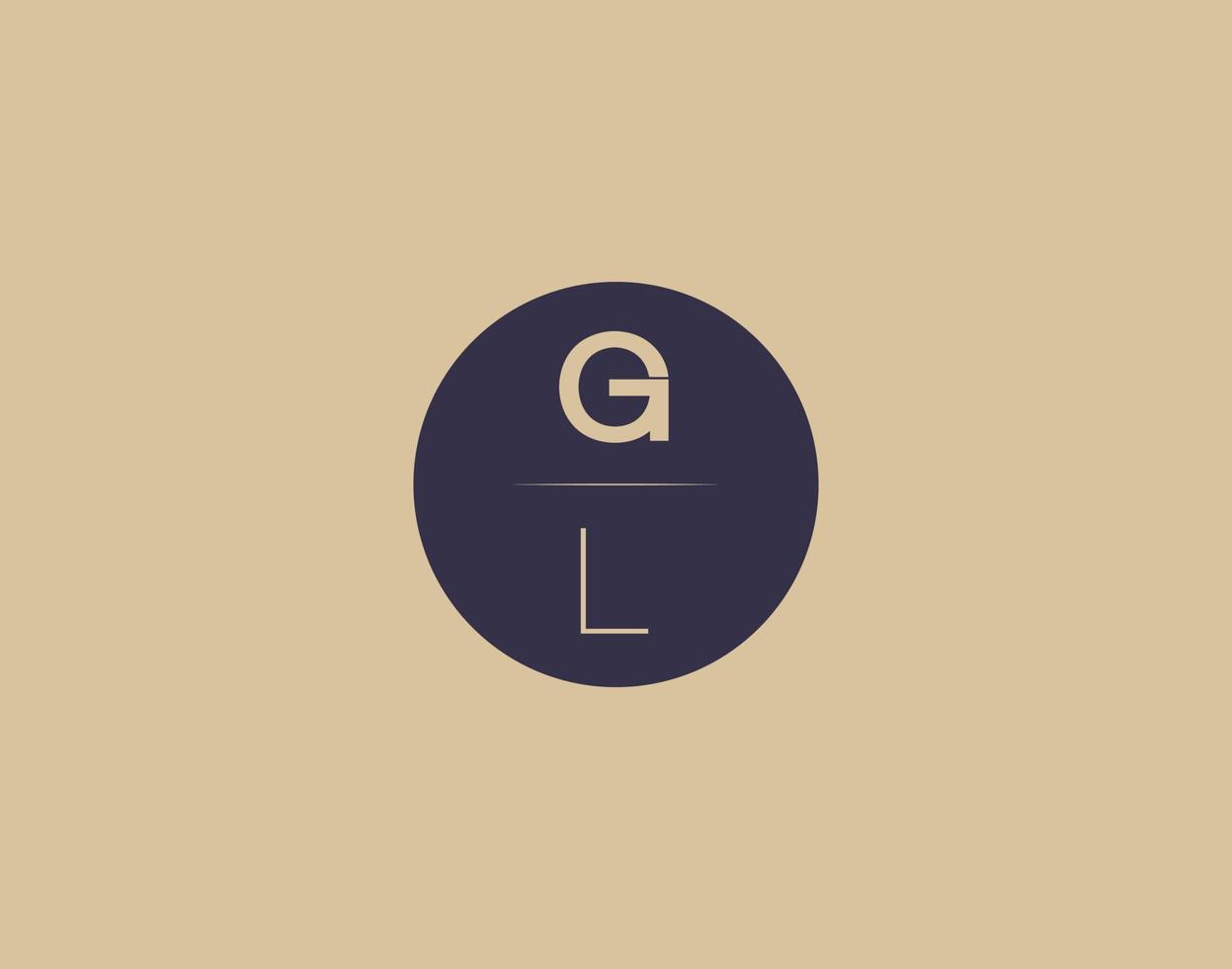 Imágenes de vector de diseño de logotipo elegante moderno de letra gl