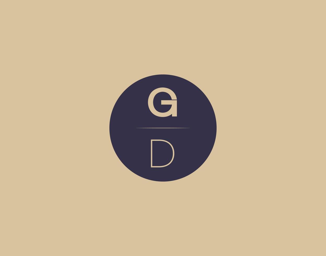 GD letter modern elegant logo design vector images