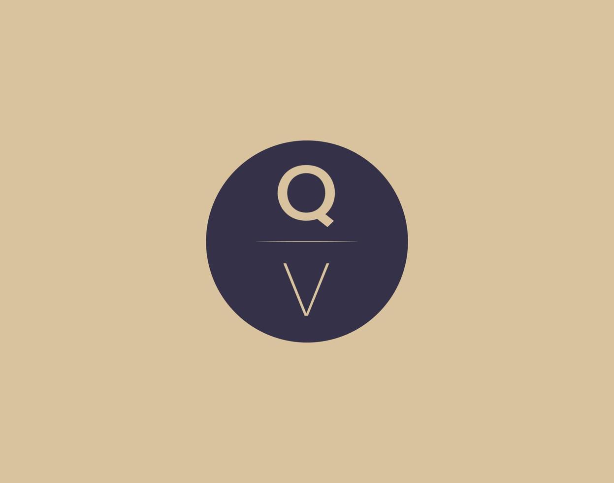 Imágenes de vector de diseño de logotipo elegante moderno de letra qv