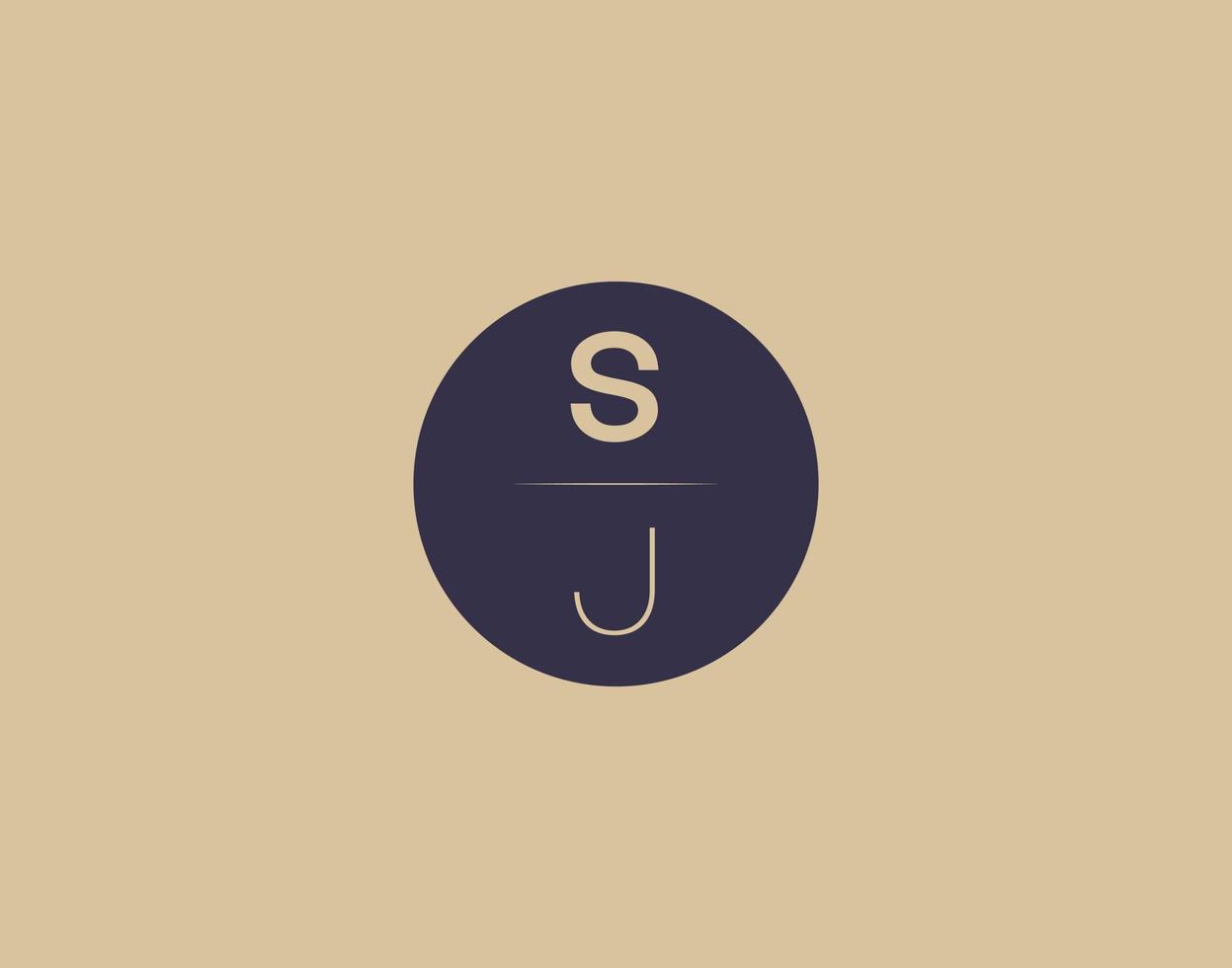 SJ letter modern elegant logo design vector images