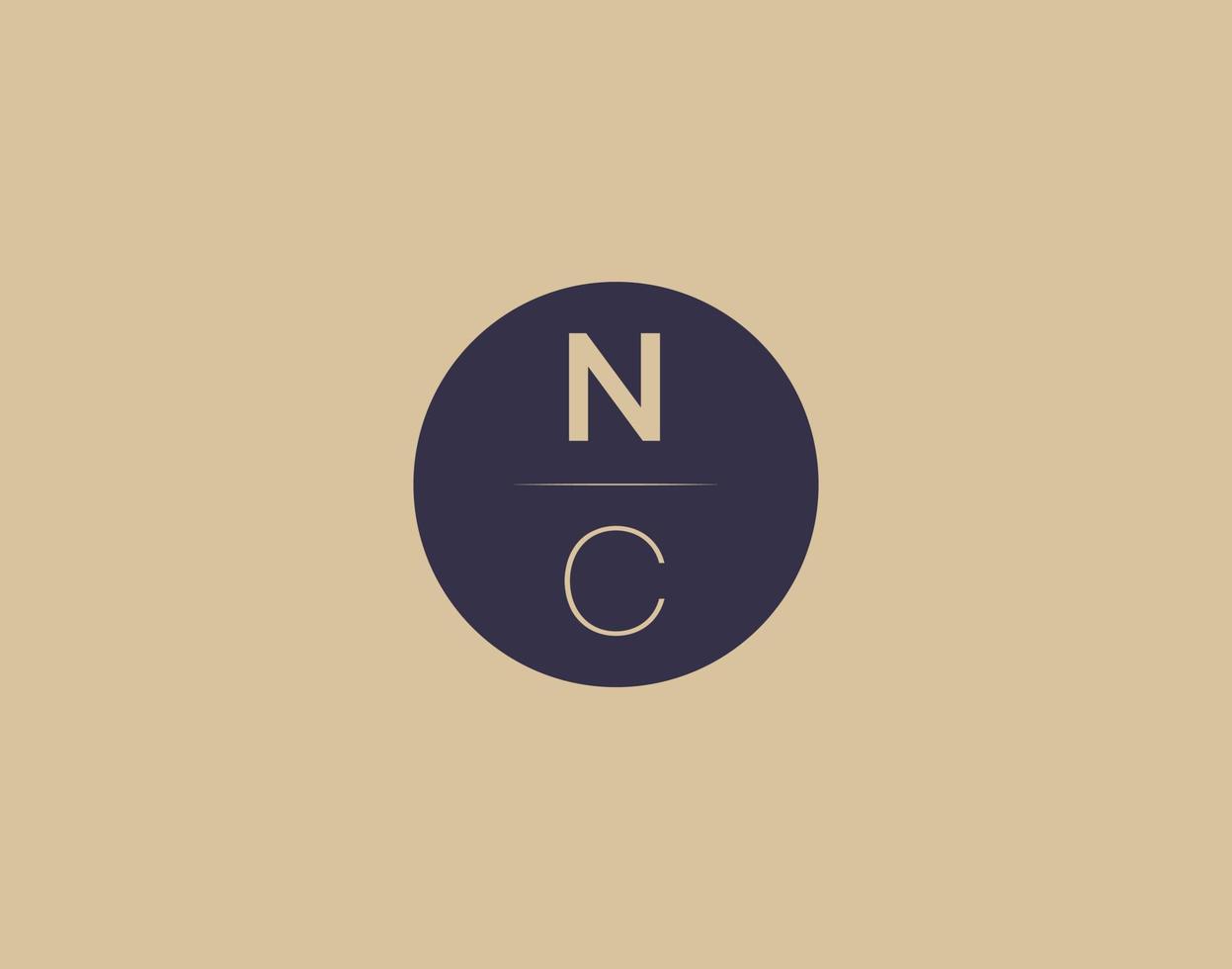 NC letter modern elegant logo design vector images