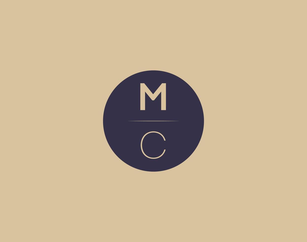 Imágenes de vector de diseño de logotipo elegante moderno de letra mc