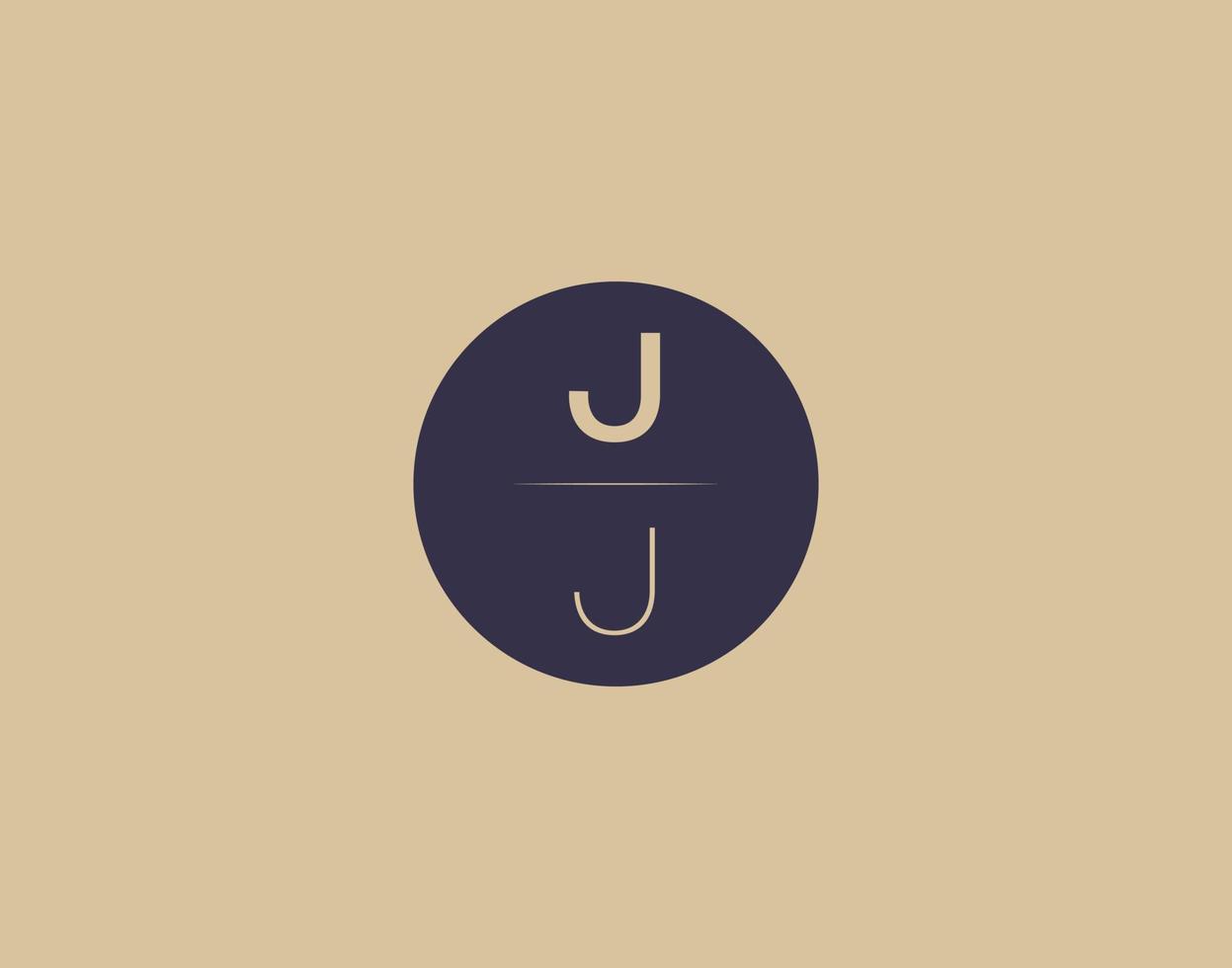 Imágenes de vector de diseño de logotipo elegante moderno de letra jj