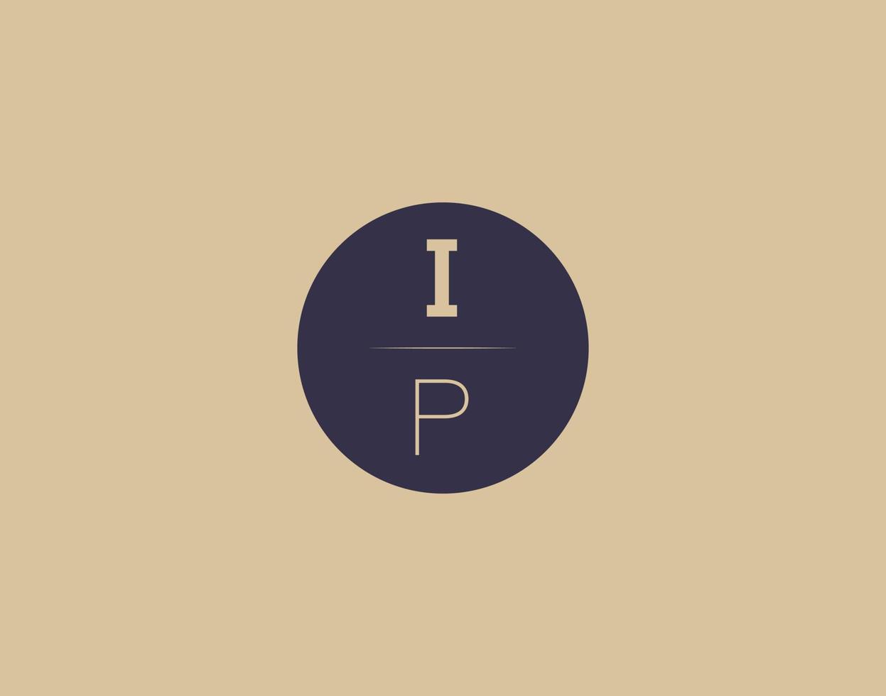 IP letter modern elegant logo design vector images