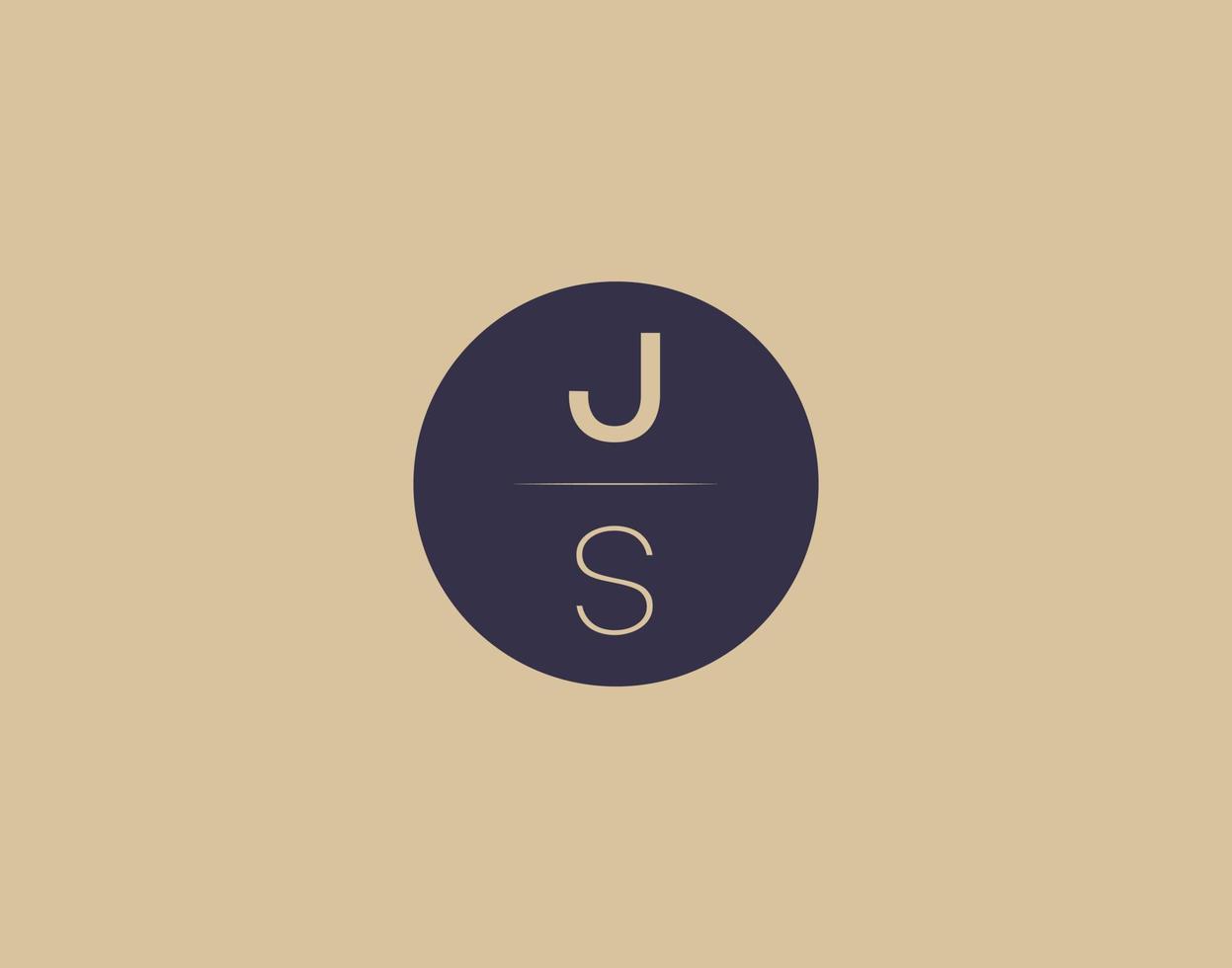 Imágenes de vector de diseño de logotipo elegante moderno de letra js