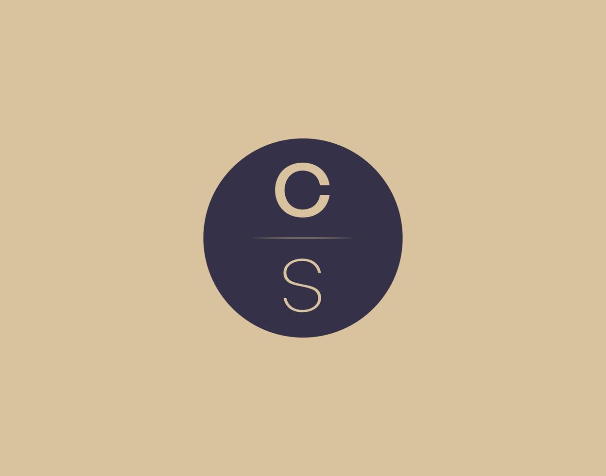 CS letter modern elegant logo design vector images