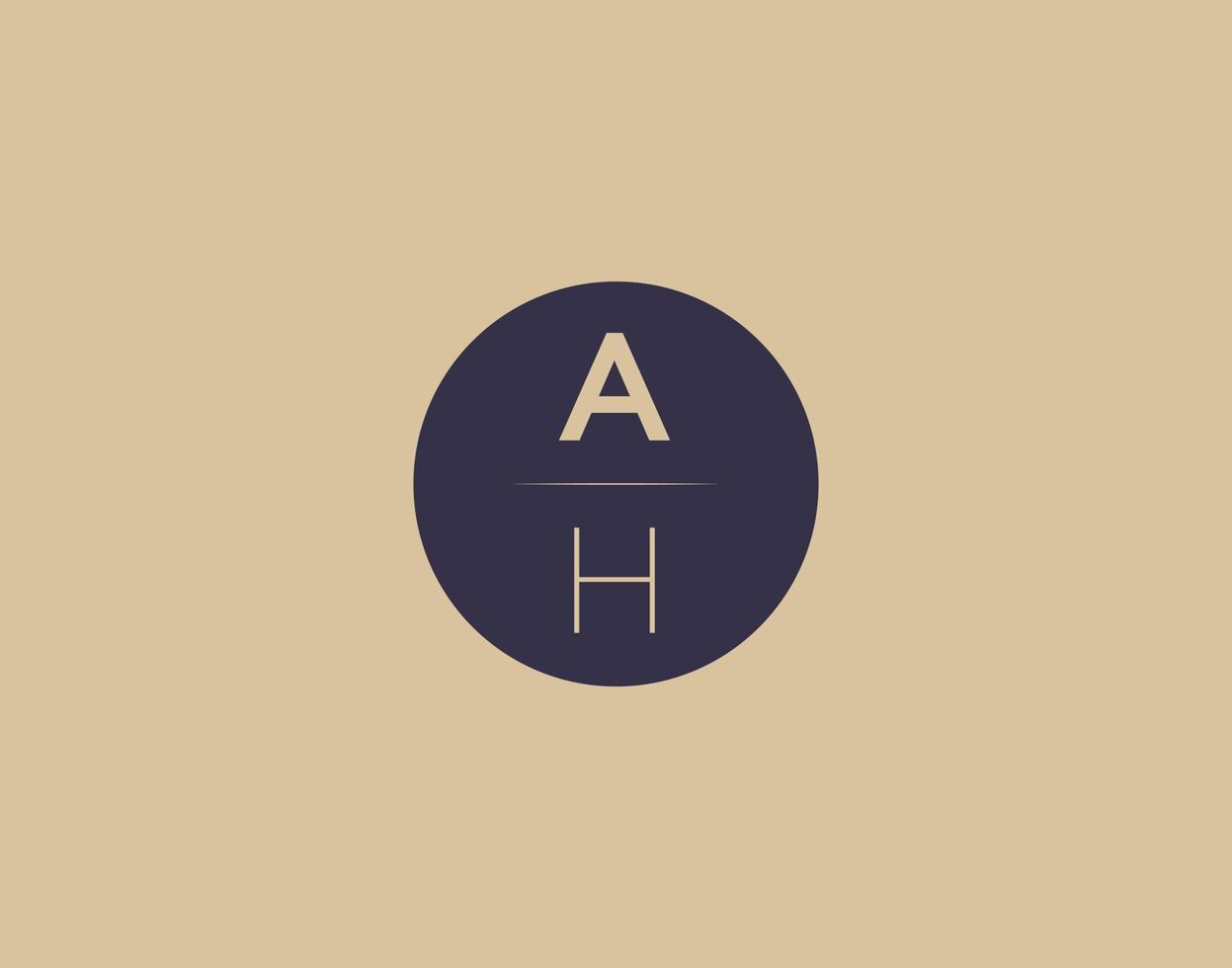 AH letter modern elegant logo design vector images