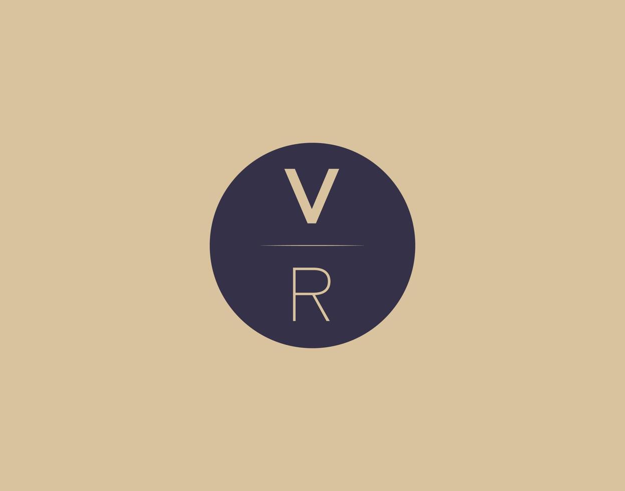 Imágenes de vector de diseño de logotipo elegante moderno de letra vr