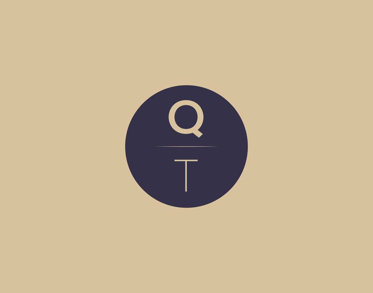 Imágenes de vector de diseño de logotipo elegante moderno de letra qt