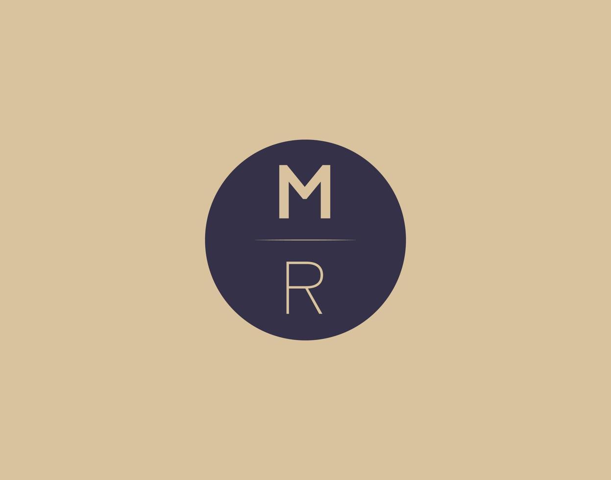 MR letter modern elegant logo design vector images