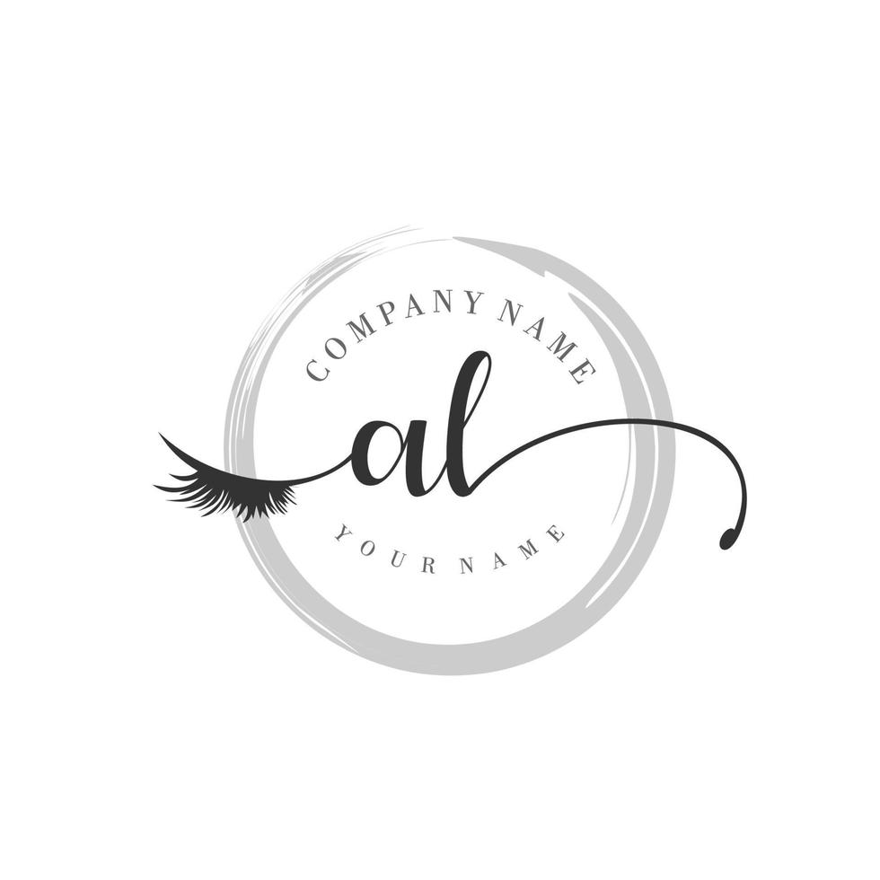 initial AL logo handwriting beauty salon fashion modern luxury monogram vector