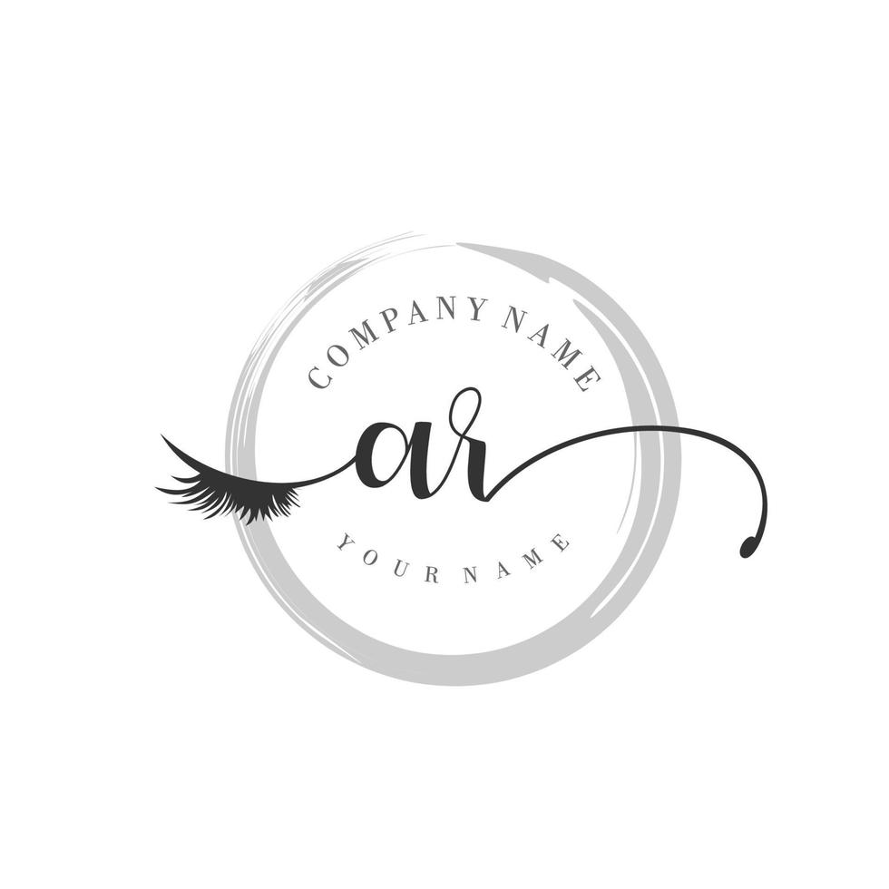 initial AR logo handwriting beauty salon fashion modern luxury monogram vector