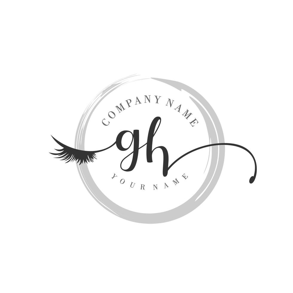 initial GH logo handwriting beauty salon fashion modern luxury monogram vector