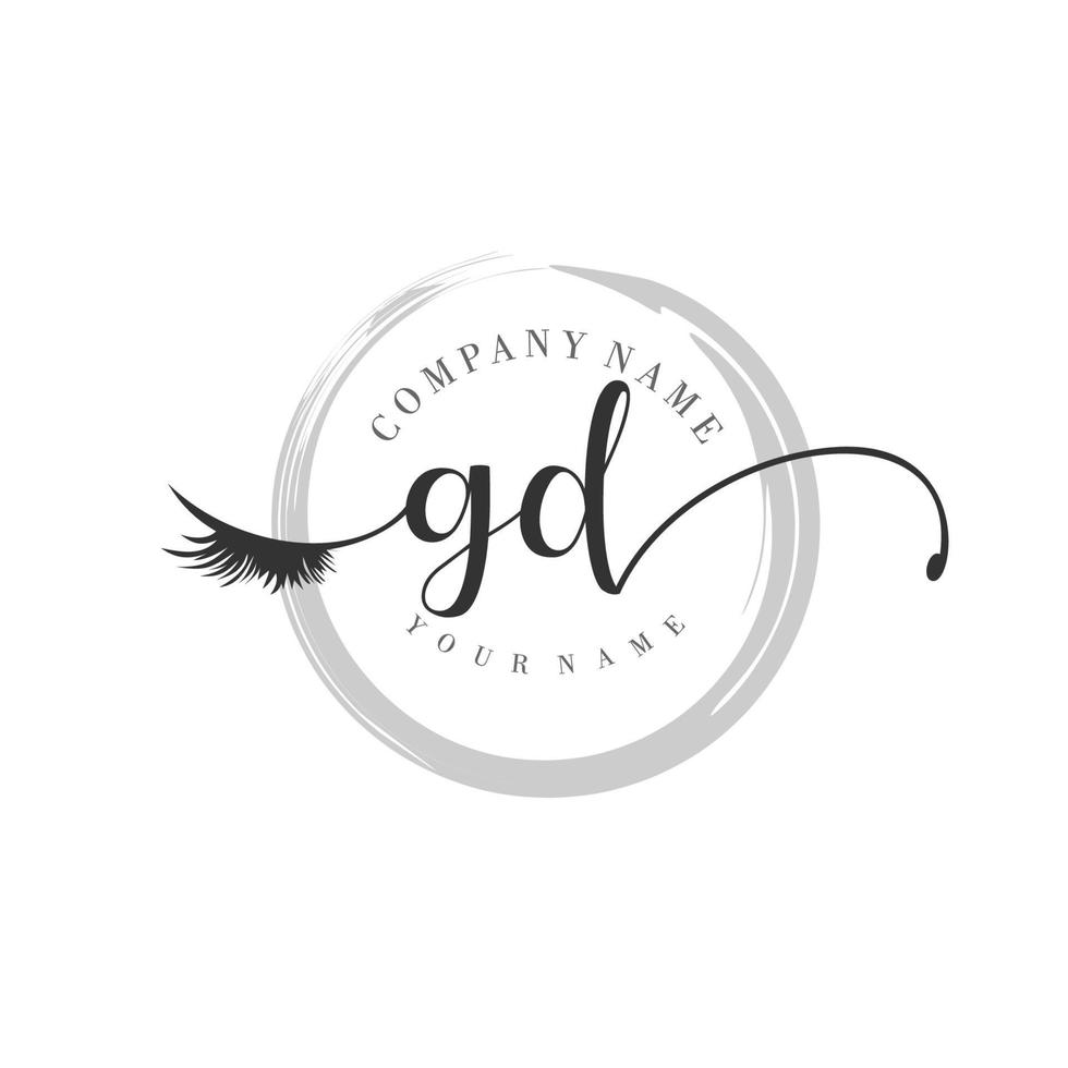 initial GD logo handwriting beauty salon fashion modern luxury monogram vector