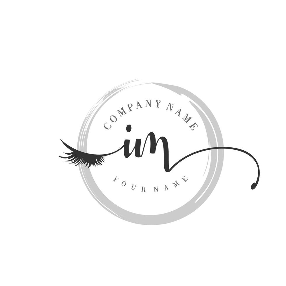 initial IM logo handwriting beauty salon fashion modern luxury monogram vector