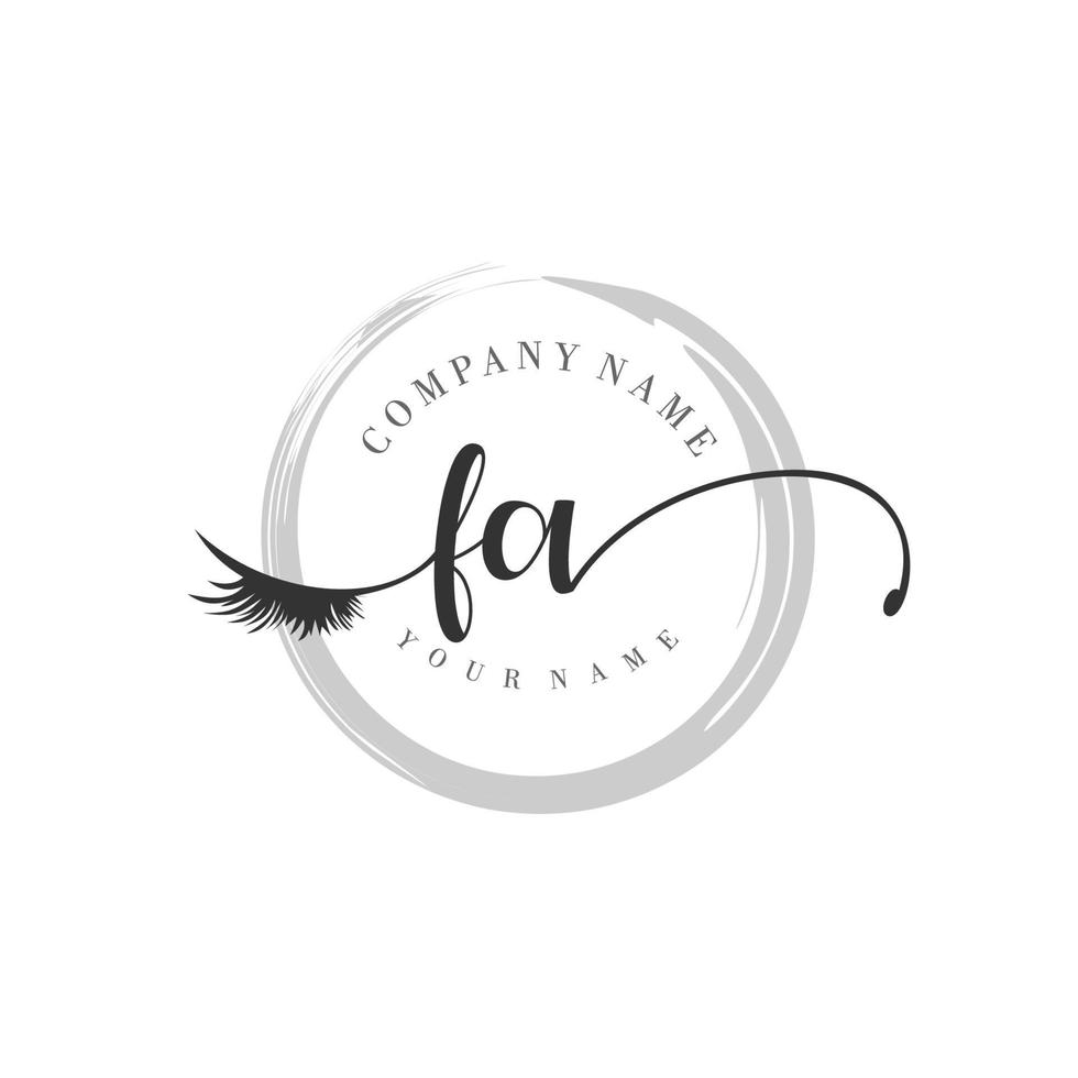 initial FA logo handwriting beauty salon fashion modern luxury monogram vector