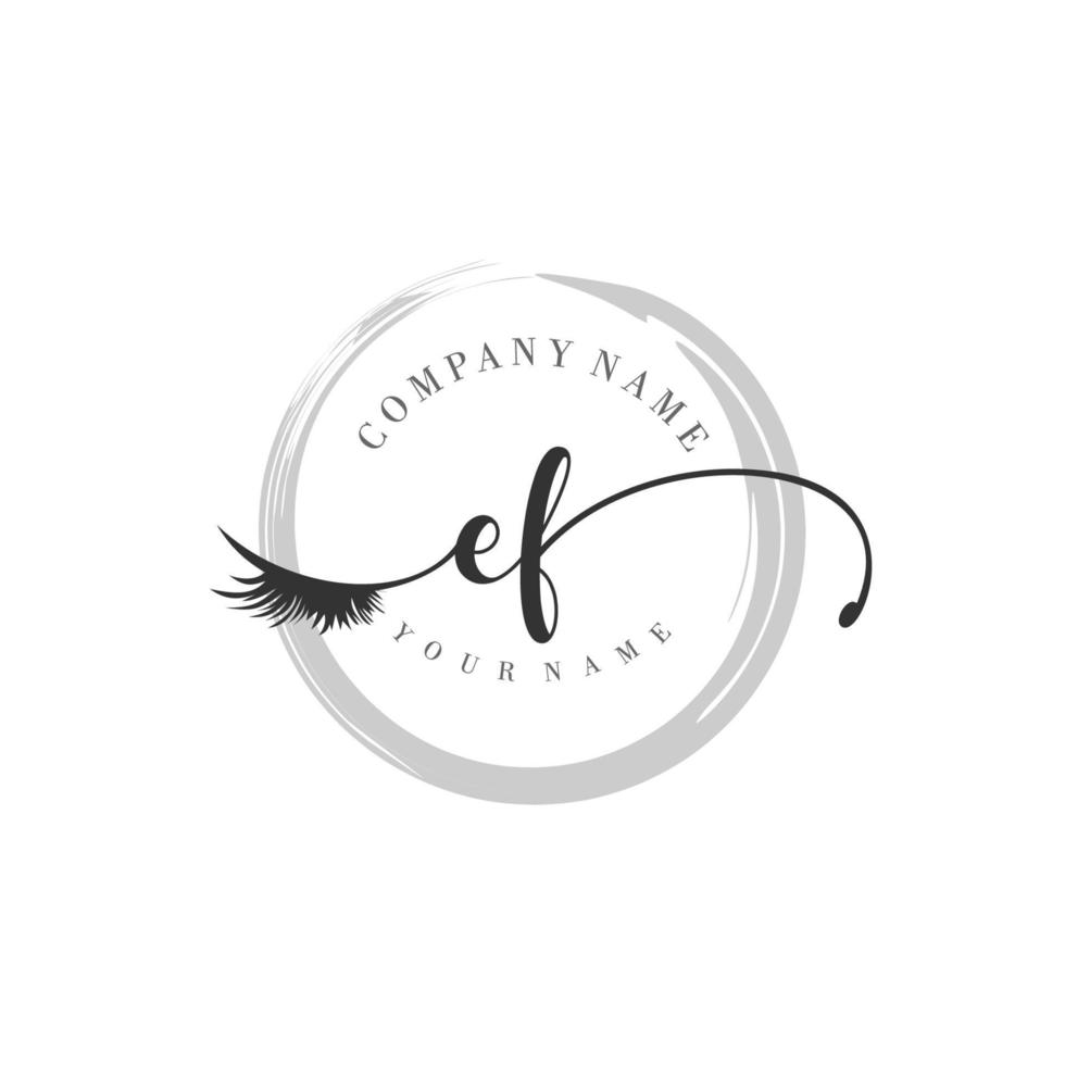 initial EF logo handwriting beauty salon fashion modern luxury monogram vector