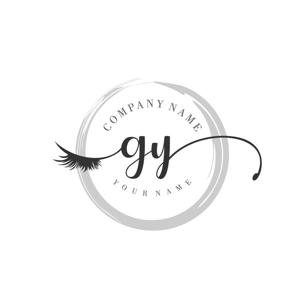 initial GY logo handwriting beauty salon fashion modern luxury monogram vector