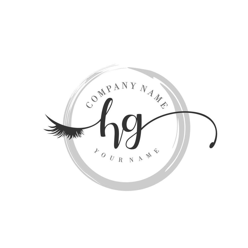 initial HG logo handwriting beauty salon fashion modern luxury monogram vector