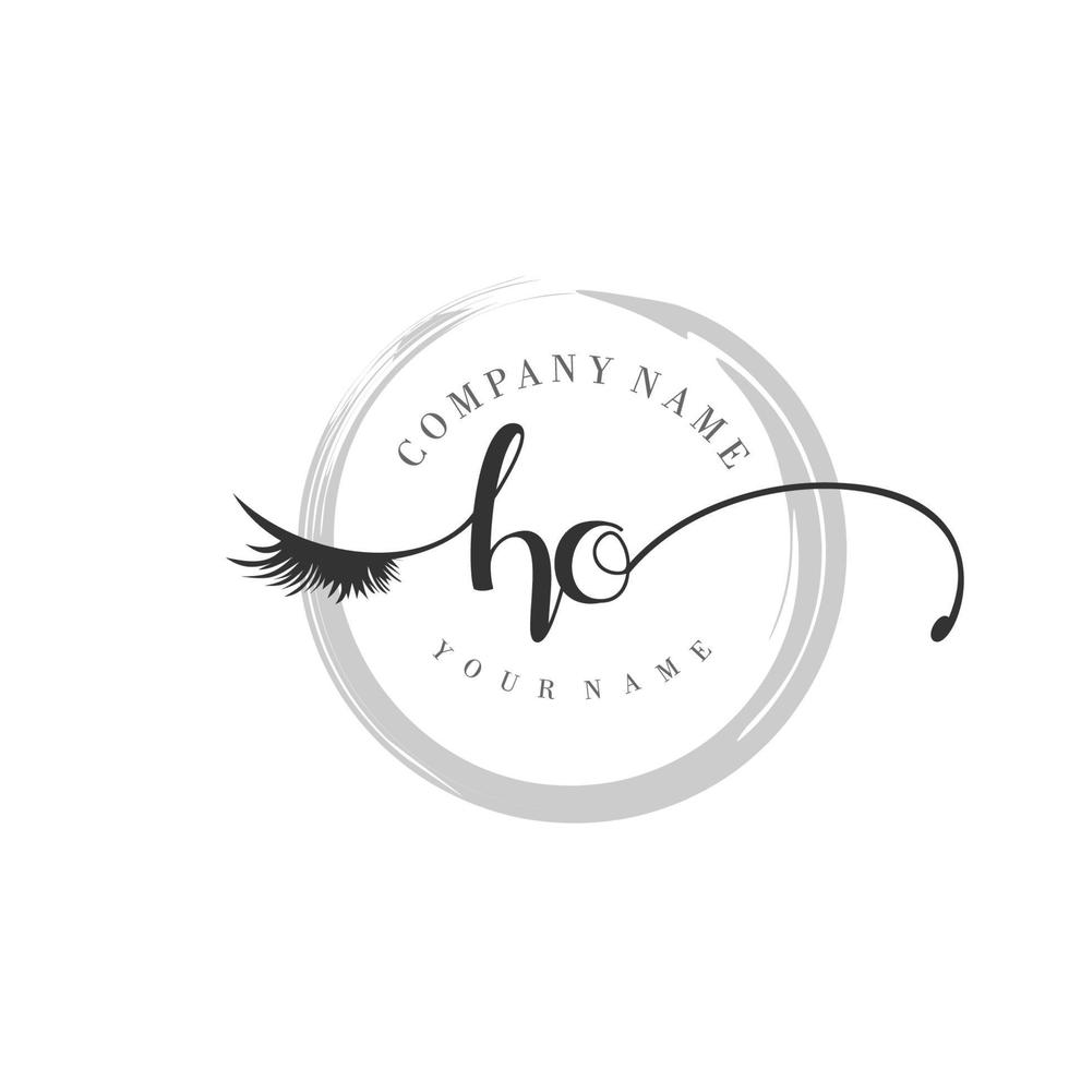 initial HO logo handwriting beauty salon fashion modern luxury monogram vector