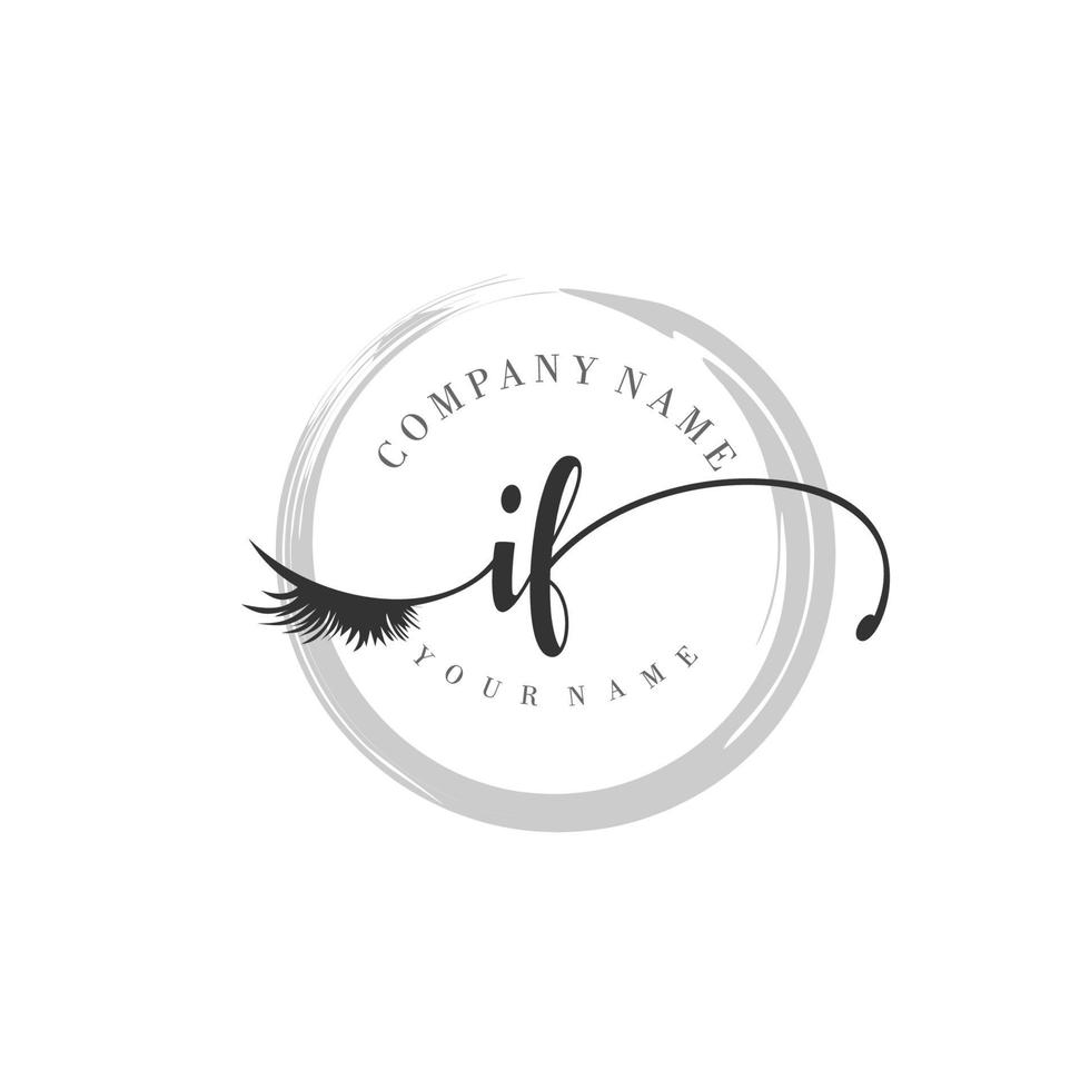 initial IF logo handwriting beauty salon fashion modern luxury monogram vector