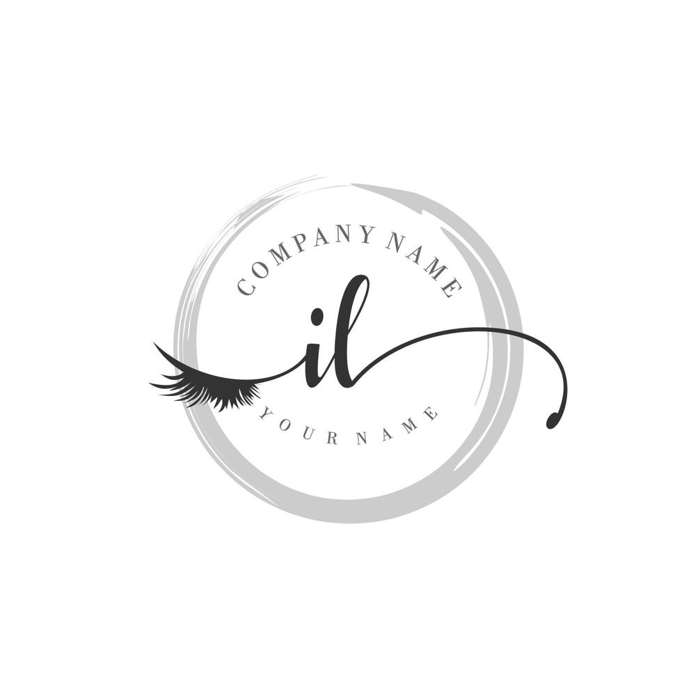 initial IL logo handwriting beauty salon fashion modern luxury monogram vector