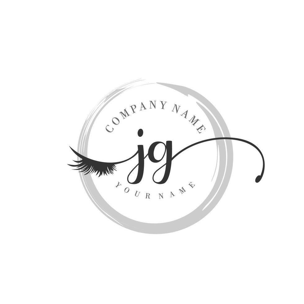 initial JG logo handwriting beauty salon fashion modern luxury monogram vector